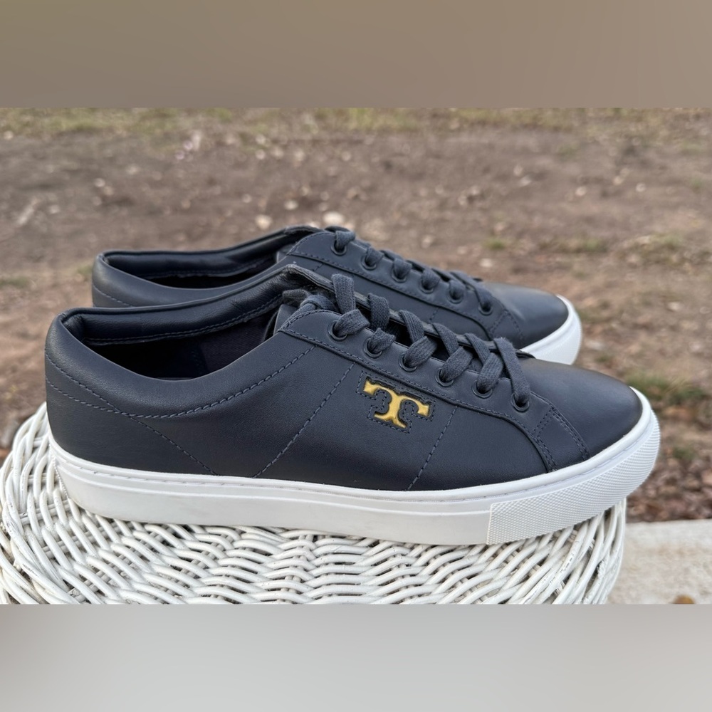 Tory Burch Amalia Navy Leather Sneakers 8